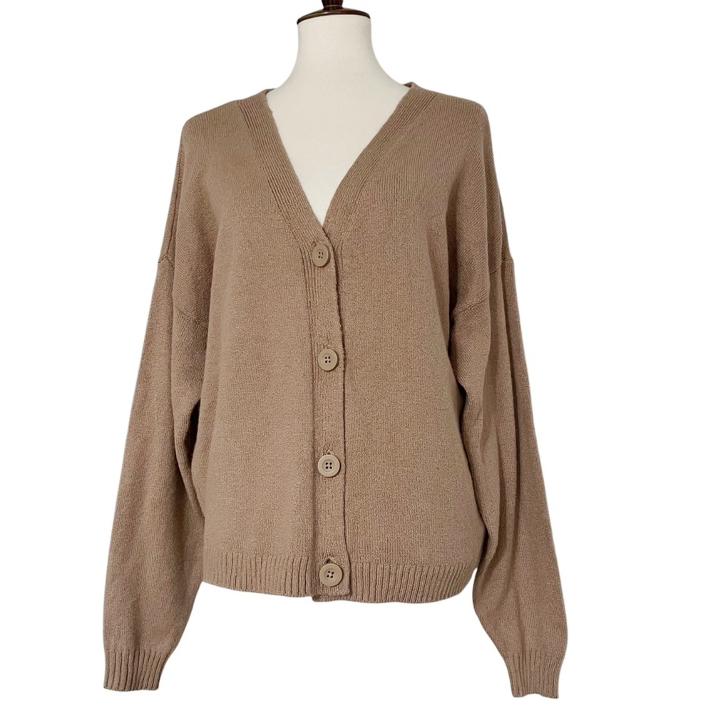 New‎ Hollister Button Up Cardigan Sweater Loose Fit Brown Women's Size L